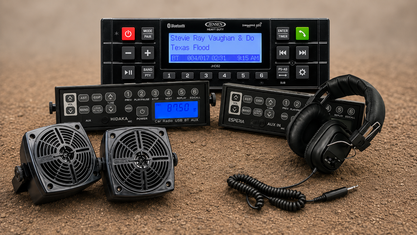 Upgrade your tractor, skid steer, excavator, or construction equipment with rugged radios and speakers built to handle dirt, vibration, and hard daily use.